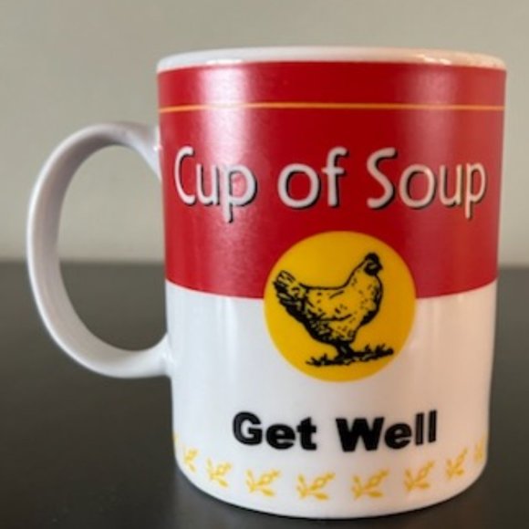 Cup of Soup Ceramic Mug with "Get Well" Message / Chicken Soup Can - Picture 1 of 6